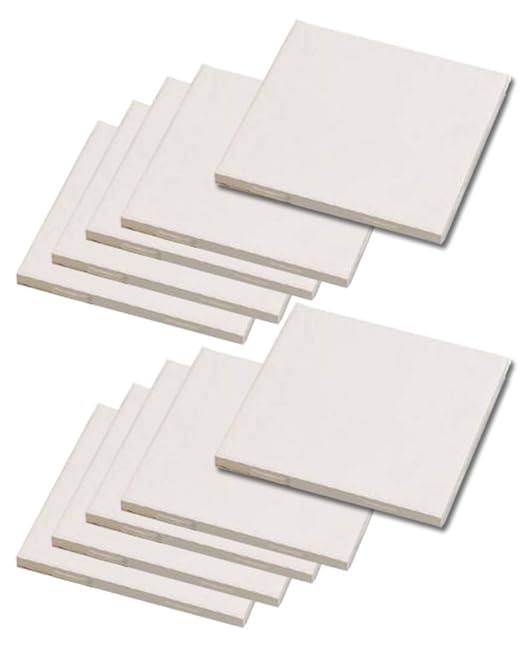 Bisque Blank White Ceramic Tiles Project Pack Unfinished Square Art