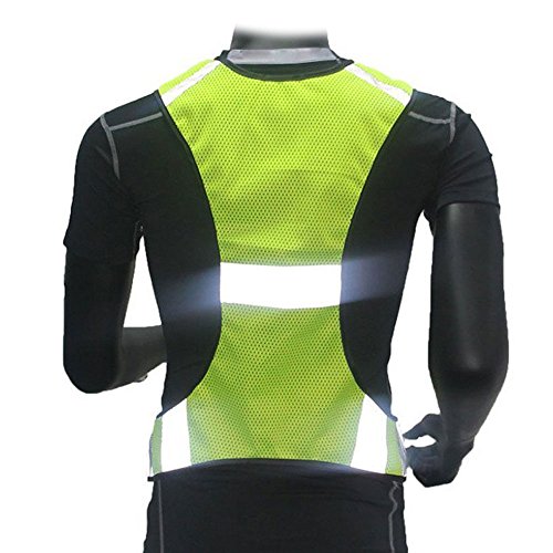 FITNESS MANIAC Adjustable Running Walking Cycling Riding High Visibility Reflective Safety Vest Straps Breathable Holes Outdoor Jogging Gear Security Night Reflector 2X Arm Bands