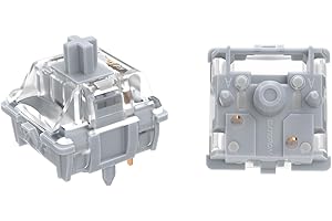 GUYEKS Gateron 0° Silent Silver Keyboard Switches,5-Pin Linear 45gf Dual-Rail Switches,Factory Pre-lubed,Suitable for uitable for Games, Anchors, DIY Peripheral Customization Enthusiasts,Office(108PCS)