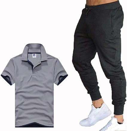 Amazon Co Jp メンズ夏の新tシャツ パンツツーピースカジュアルスポーツウェアメンズ新しいファッションスーツスポーツジムパンツ D M ホーム キッチン