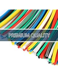 Juego de tubos adhesivos para tubos de alambre de Hartony con tubo termorretráctil de 580 piezas, color blanco, rojo y amarillo