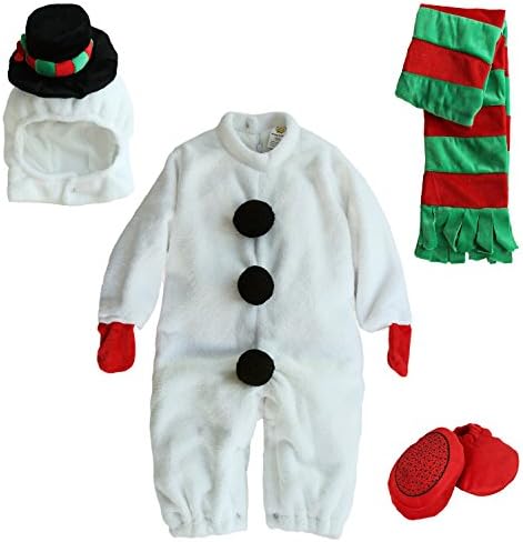 Mengbeibei Unisex Baby Snowman Costume Reindeer Halloween Onesie Cosplay Infant Pajamas Set (12-18 Months)