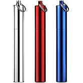 Metal Portable Toothpick Holder Pocket Travel Toothpick Holder Case Aluminum Alloy Tooth Pick Holders Box Waterproof Toothpick Container with Keychain for Outdoor Picnic Camping Fruit Picks Pill