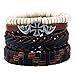 Leather Bracelet for Men Wrist Band Brown Rope Bracelet Bangle DALARAN