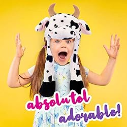 Hopearl Cow Hat with Ears Moving Jumping Pop Up