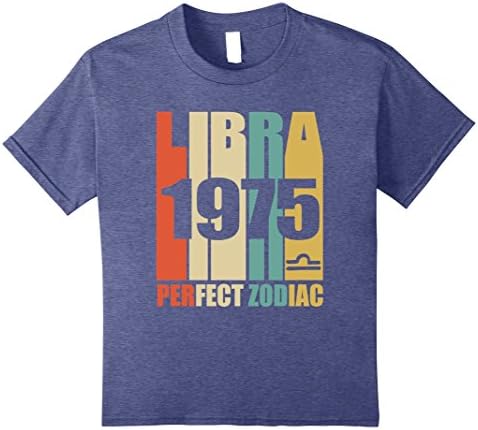 Kids Vintage Libra 1975 T-Shirt 42 yrs old Bday 42nd Birthday Tee 8 Heather Blue