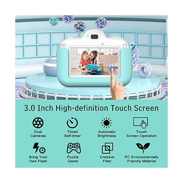 Kinderkamera Digital Kamera, Vannico Touch Screen Kinder Selfie Mini HD Kamera Mädchen Jungen, Digitalkamera für Kinder… – Bild 3