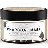 Calily Life Organic Deep Cleansing Activated Charcoal Mask with Dead Sea Minerals, 8.45 Oz. - Natural Wash-off Treatment -Deeply Cleanses and Minimizes Pores, Revitalizes Skin, Hydrates & Strengthens