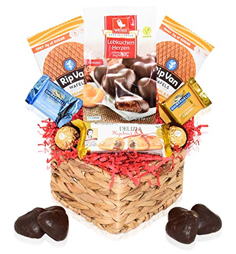 Valentines Day Care Package – Snacks, Chocolates, Candy Gift Basket – Assortment Variety Present for Men, Women, Friend, College Student, Husband, Wife, Boyfriend, Girlfriend, Love
