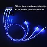 LED Light Micro USB Charger Cable Charging Cord For Samsung galaxy s7 Edge,Tuscom (Green)