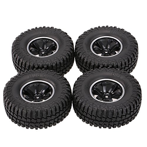 Goolsky 4Pcs AUSTAR AX-3020C 1.9 Inch 103mm 1/10 Scale Tires with Wheel Rim for 1/10 D90 SCX10 CC01 RC Rock Crawler