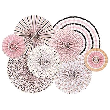 My Party Suppliers Set Of 8 Fiesta Hanging Paper Fan Decorations