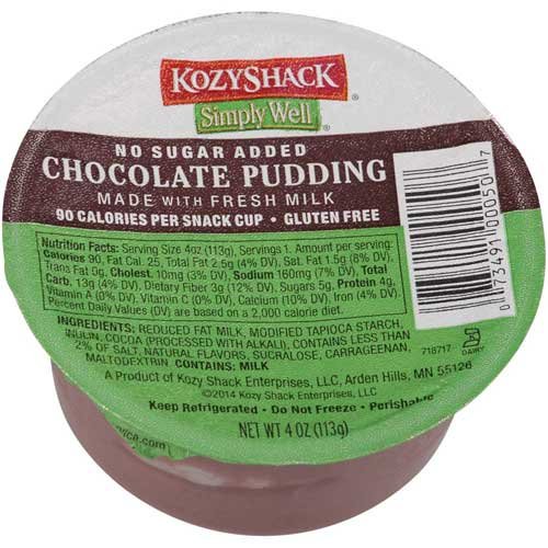 Kozy Shack Vanilla Pudding No Sugar Added, 4 Ounce 48