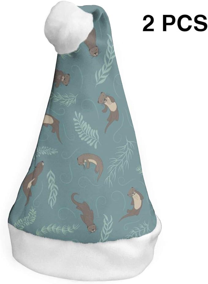 Animal Otter Christmas Hats Bulk Santa Claus Cap Xmas