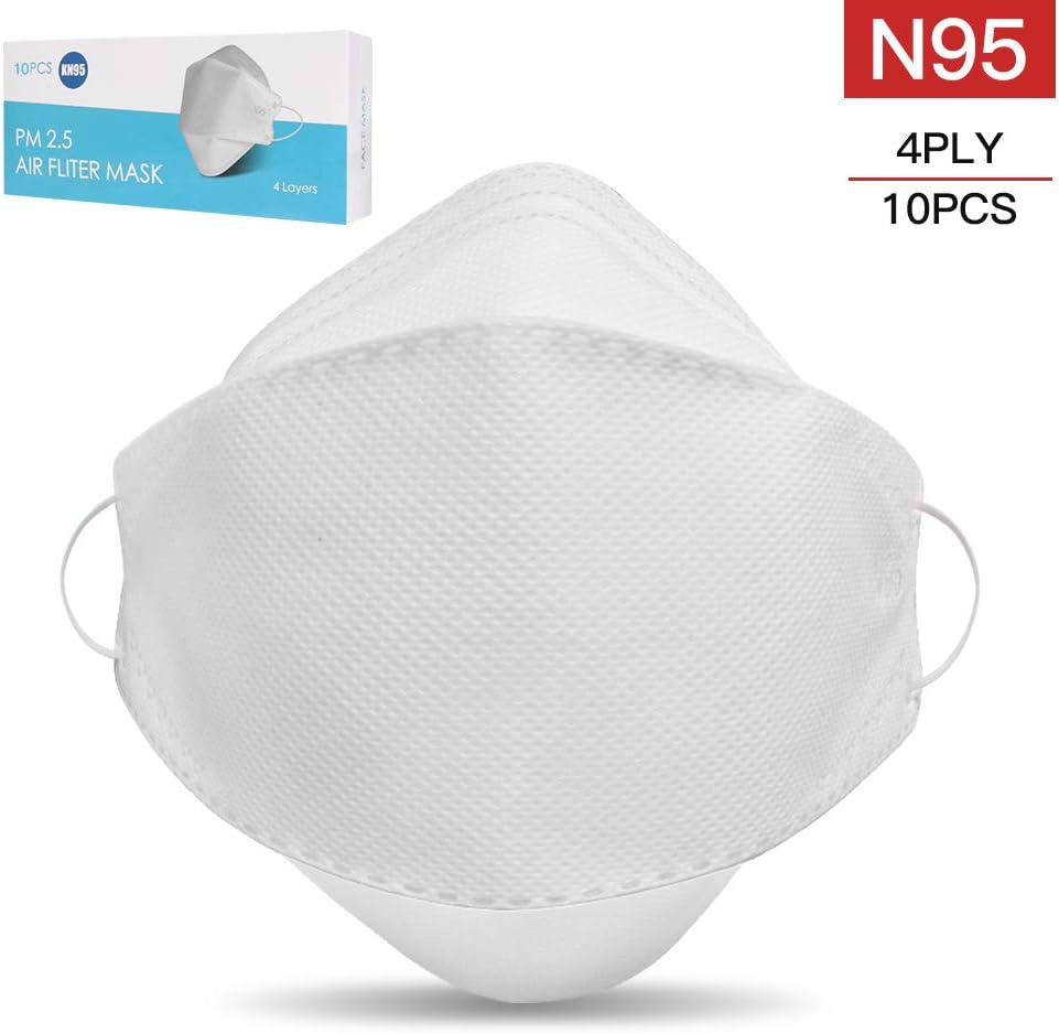 10 Pcs N95 massks,Safety 4-Layer massks,Disposable Breathable Particulate Respirator Dust Anti PM2.5 Pollution Mouth Face massk, Comfortable massk with Triple Layered Filter