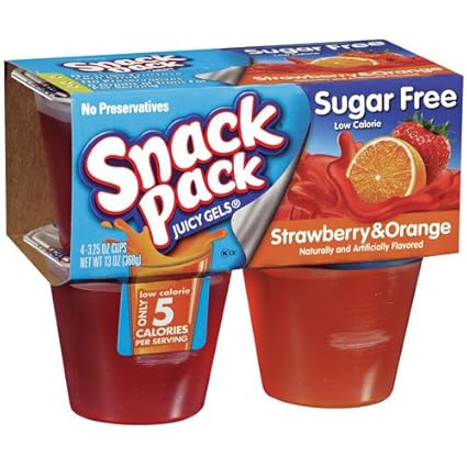 Amazon Com Hunts Snack Pack Jello Gelatin Cups Strawberry Orange Sugar Free Grocery Gourmet Food