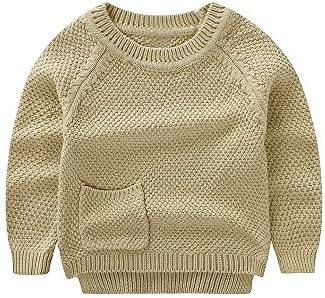 PeecabeToddler Baby Girl Boy Cable Knit Sweater Cotton Infant Pullover Crewneck Long Sleeve Sweatshirt Spring