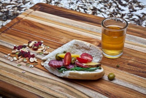 Rectangle Edge Grain Cutting Board W/Hand Grip and Juice Canal Home Kitchen Furniture Decor