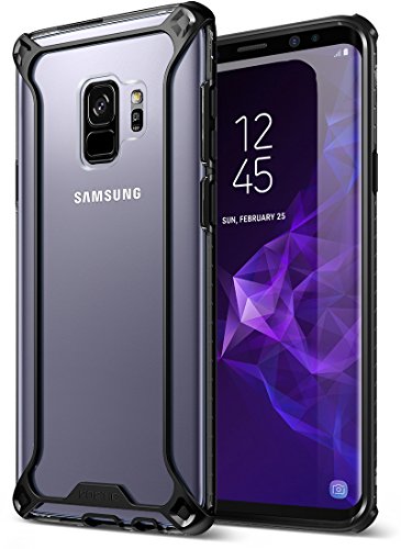 Galaxy S9 Case, POETIC Affinity [Premium Thin] [Scratch Resistant Back] [Corner Protection] [Side Grip] Dual Material Protective Bumper Case for Samsung Galaxy S9 Black/Clear