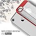iPhone 7 Case, HeeBin Brushed 2 in 1 Anti-Scratch Anti - fingerprint Shockproof Electroplate Frame, Clear Soft Flexible TPU Excellent Grip Case for iPhone 7, Red