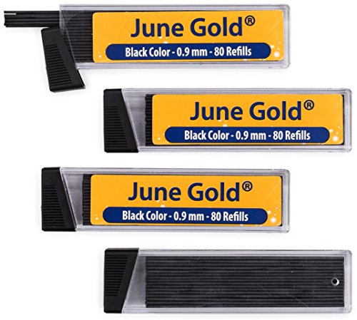 June gold 320 black colored lead refills, 0.9 mm, bold thickness …