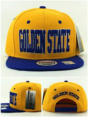 Golden State New Leader Blockbuster Gold Blue Era Snapback Hat Cap