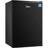 Midea 2.7 Cu.ft Mini Fridge, Energy Star Certified, Low Noise for Office | Adjustable Thermostat, Reversible Door,Ideal for Dorm, Office, Black