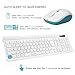 RECCAZR Wireless Keyboard and Mouse Combo, Quiet Full-Sized Wireless Keyboard and Adjustable Mouse, 2.4GHz USB Receiver, Ergonomic Wireless Keyboard and Mouse for PC, Windows, Desktop, Laptop(White)