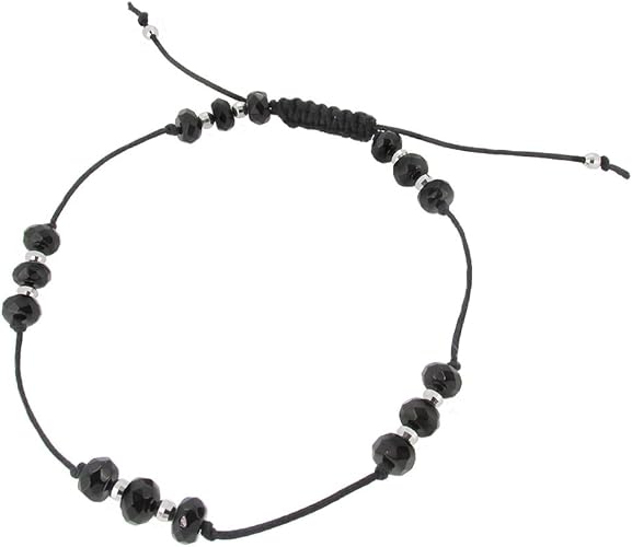Amazon 新宿銀の蔵 平カット オニキス シルバーパーツ コード メンズアンクレット 約25 35cm 調整可 Fna 02 アンクレット 通販