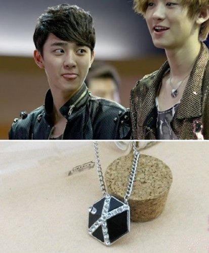 EXO NECKLACE FROM PLANET LU HAN KRIS NECKLACE BLACK LOGO