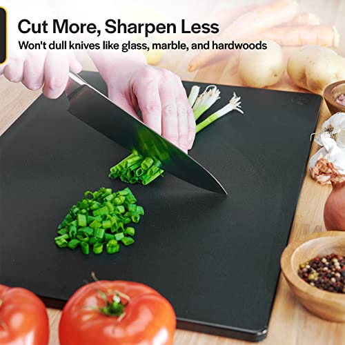 Thirteen Chefs Cutting Boards for Kitchen 18 x 12 x .5" Black Color