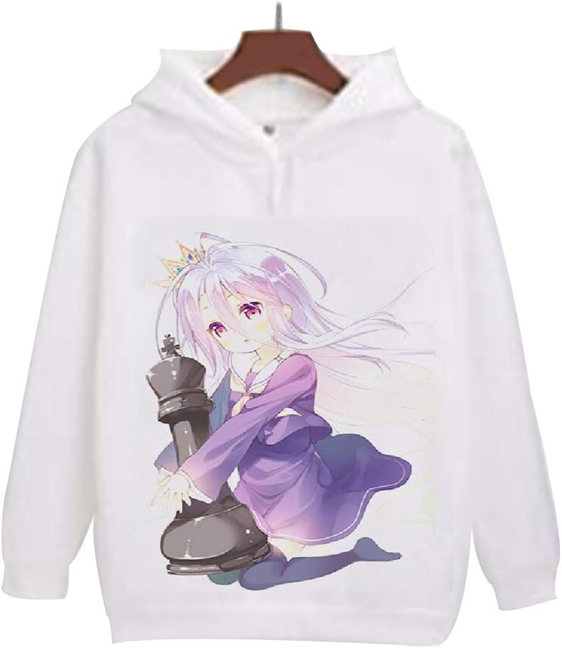 No Game No Life Anime Pullover,3D Print Fleece Cosplay Hoodies Sweatshirt for Anime Fans