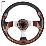 10L0L Golf Cart Steering Wheel, Generic of Most Golf cart EZGO Club Car Yamaha (style1 Wood)