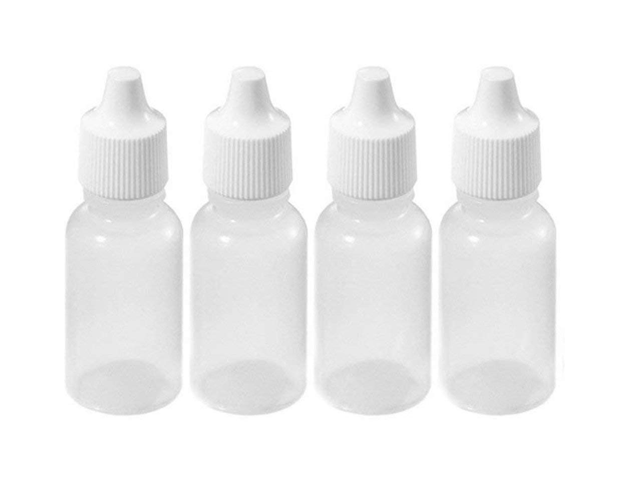 50 Pcs 15ml Empty Plastic Squeezable Dropper Dropping Bottle Refillable Portable Eye Liquid Dropper Bottles Containers with Removable Plugs and Screw Caps