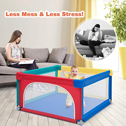 Costzon Baby Playpen, Extra Large Playard for Babies w/ 50 Ocean Balls