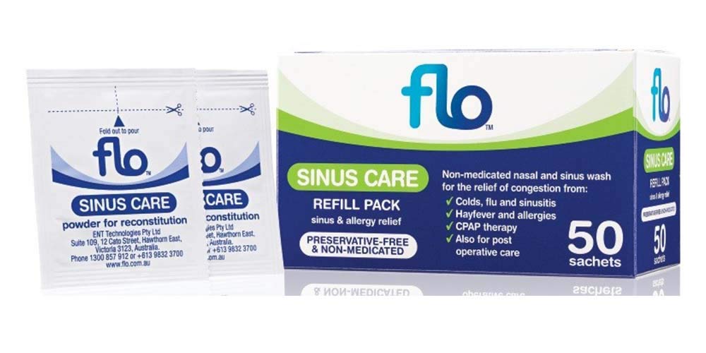 Flo Sinus Care 50 Refill Sachets - Nasal & Sinus Packs - for Congestion Relief