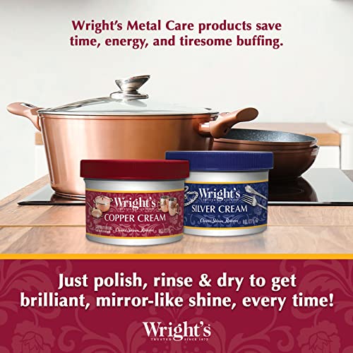 Wright's Copper and Brass Polish and Cleaner Cream 8 Ounce 2 Pack