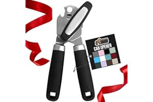 GORILLA GRIP Heavy Duty Handheld Manual Can Opener, Stainless Steel Bottle Lid Openers, Easily Open Cans, Sharp Blade Smooth 