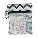 Baby Wet/Dry Unisex Reusable Diaper Bag Premium Travel Cotton Canvas Waterproof Chevron Best Shower Gift Bonus eBook