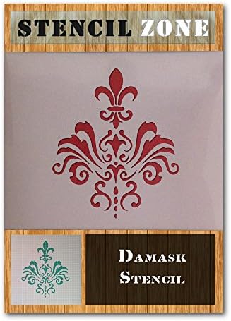 Damask Pattern Vintage Shabby Chic Mylar Painting Wall Art Stencil twenty one (A1 Size Stencil - Xlarge)