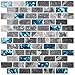 Ocean Teal Blue Glass Nature Stone Tile Kitchen Backsplash 3D Bath Shower Accent Wall Decor Gray Wave Marble 1 x 2 Subway Art Mosaics TSTNB03 (1 Sample 11.8 X 11.8 Inches)