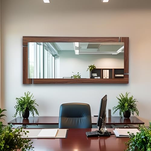 ARD Espejo Decorativo de Pared con Marco de Madera 138x55 cm | Glanz Oak Grand Cuerpo Completo Tipo flotado, diseño cálido y Elegante Ideal para Sala, Comedor o recámara