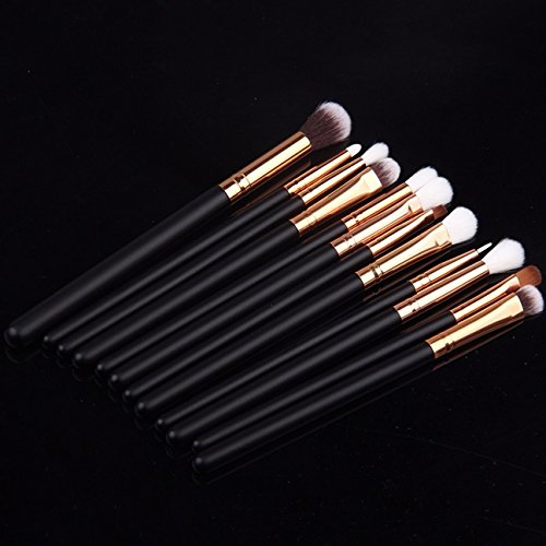 12 Piece Makeup Brushes Set Powder Eyeshadow Eyeliner Lip Make Up Tools Professional Natural Beauty Palette Significant Popular Eyes Faced Colorful Rainbow Hair Highlights Glitter Travel Kit, Type-01