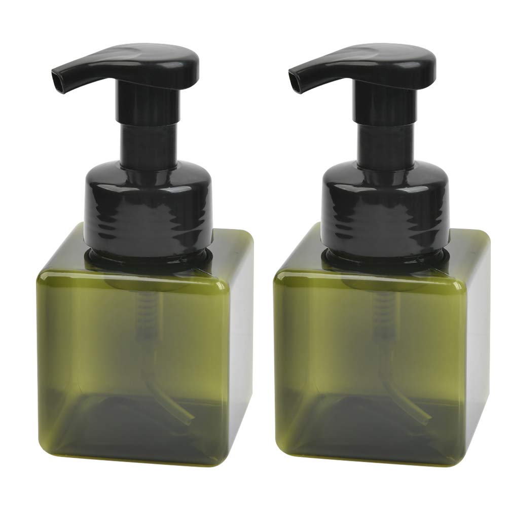 250ML Foaming Hand Soap Dispenser Foam Soap Pump Bottles, 2PCS Shampoo Liquid Dispenser Refillable Empty Foam Pump Bottle Dispensers for Lotion Hand Sanitizer, Square Lotion Container Dispensers