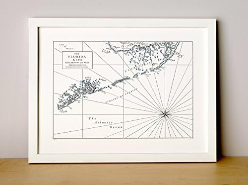 Florida Keys, Letterpress Map Unframed Print