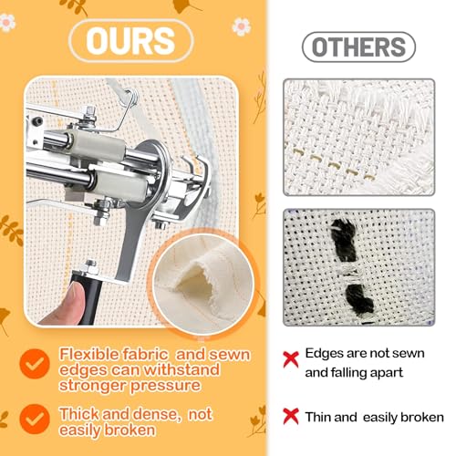 TERRIFI Tufting Cloth for DIY Rug-Punch Tufting Gun, 100 x 200 cm Large Monk's Cloth with Marked Lines, Primary Punch Needle Fabric, Ideal for Overlocking