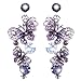 EVER FAITH Elegant Butterfly Silver-Tone Purple Austrian Crystal Necklace Earrings Set