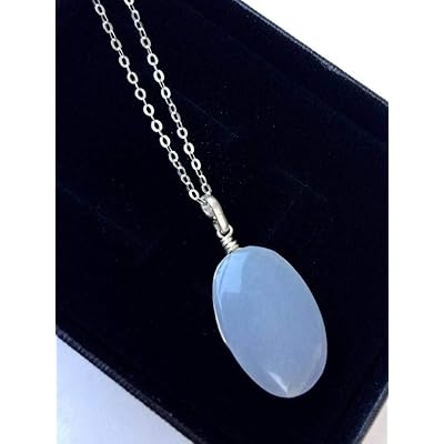 Colgante de Plata Celestita Ovalado Hecho a mano Ecuador Ubuy
