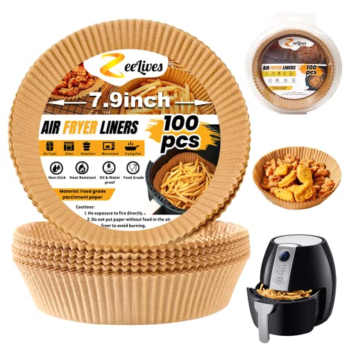Disposable Air Fryer Paper Liners for Easy Cleanup 100 Pcs 7.9 inch