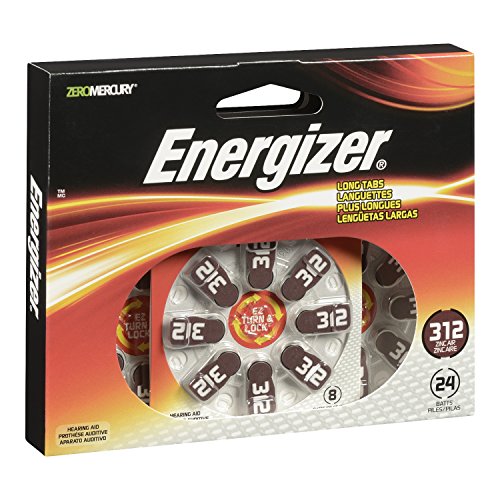Energizer EZ Turn & Lock Size 312 Hearing Aid Batteries, 24-Count